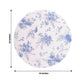 6 Pack White Blue Cardboard Paper Charger Plates in French Toile Floral Pattern, 13" Round Disposable Placemats- 700 GSM