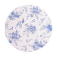 6 Pack White Blue Cardboard Paper Charger Plates in French Toile Floral Pattern, 13" Round Disposable Placemats- 700 GSM
