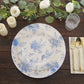 6 Pack White Blue Cardboard Paper Charger Plates in French Toile Floral Pattern, 13" Round Disposable Placemats- 700 GSM