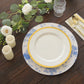 6 Pack White Blue Cardboard Paper Charger Plates in French Toile Floral Pattern, 13" Round Disposable Placemats- 700 GSM