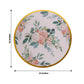 6 Pack White Pink Floral Cardboard Paper Charger Plates with Gold Rim, 13" Round Disposable Placemats- 700 GSM