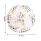 6 Pack White Green Cardboard Paper Charger Plates with Eucalyptus Leaves Print, 13" Round Disposable Placemats- 700 GSM