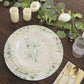 6 Pack White Green Cardboard Paper Charger Plates with Eucalyptus Leaves Print, 13" Round Disposable Placemats- 700 GSM