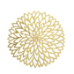 6 Pack Metallic Gold Laser Cut Hibiscus Flower Disposable Table Mats, 13" Round Cardboard Placemats - 400GSM
