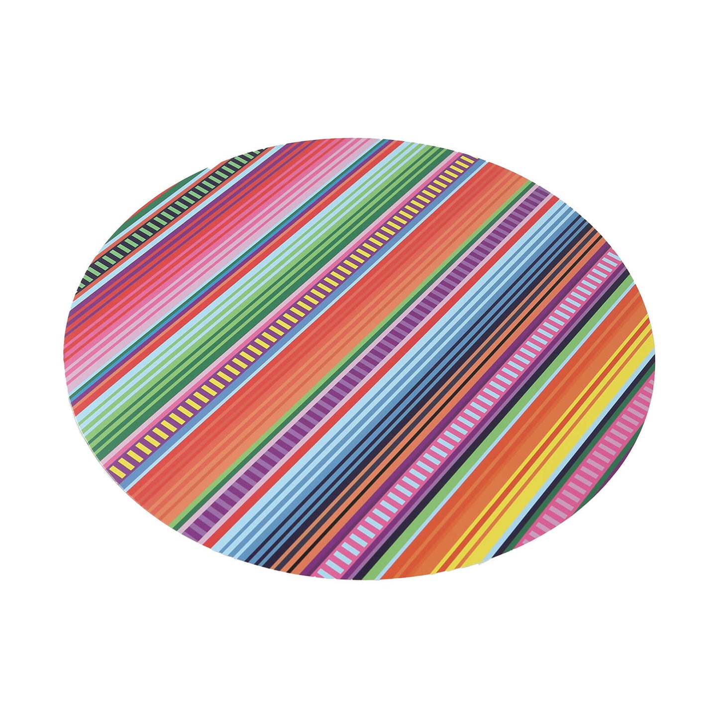 10 Pack Cinco De Mayo Party Theme Paper Placemats, 13" Round Mexican Serape Fiesta Disposable Dining Table Mats - 300 GSM