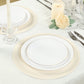 50 Pack 13" Round Disposable Paper Placemats – Pearl White Cardboard Dining Table Mats, 120 GSM