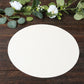 50 Pack 13" Round Disposable Paper Placemats – Pearl White Cardboard Dining Table Mats, 120 GSM