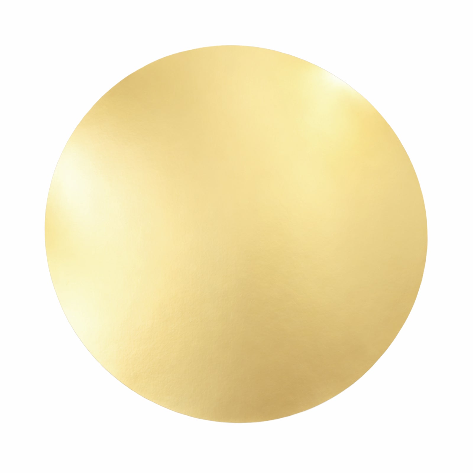 Gold round disposable table placemat, 13" cardboard charger for events.