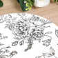 10-Pack Disposable Table Placemats in French Toile Print 13" in Matte White/Black - Chic Floral Cardboard Placemats for Stylish Table Setting