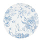 10-Pack Disposable Table Placemats in French Toile Print 13" in Matte White/Blue - Chic Floral Cardboard Placemats for Stylish Table Setting