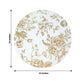 6 Pack 13" Disposable Placemats in French Toile Floral Pattern, White Gold Cardboard Paper Charger Plates