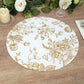 6 Pack 13" Disposable Placemats in French Toile Floral Pattern, White Gold Cardboard Paper Charger Plates