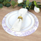 10 Pack 13" Disposable Placemats in French Toile Floral Pattern, Matte Lavender and White Cardboard Paper Charger Plates