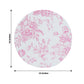 10 Pack 13" Disposable Placemats in French Toile Floral Pattern, Matte Pink and White Cardboard Paper Charger Plates
