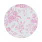 10 Pack 13" Disposable Placemats in French Toile Floral Pattern, Matte Pink and White Cardboard Paper Charger Plates