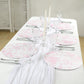 10 Pack 13" Disposable Placemats in French Toile Floral Pattern, Matte Pink and White Cardboard Paper Charger Plates