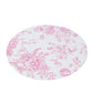 10 Pack 13" Disposable Placemats in French Toile Floral Pattern, Matte Pink and White Cardboard Paper Charger Plates