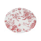 10-Pack Disposable Table Placemats in French Toile Print 13" in Matte White/Red - Chic Floral Cardboard Placemats for Stylish Table Setting