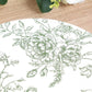 10-Pack Disposable Table Placemats in French Toile Print 13" in Matte White/Sage Green - Chic Floral Cardboard Placemats for Stylish Table Setting