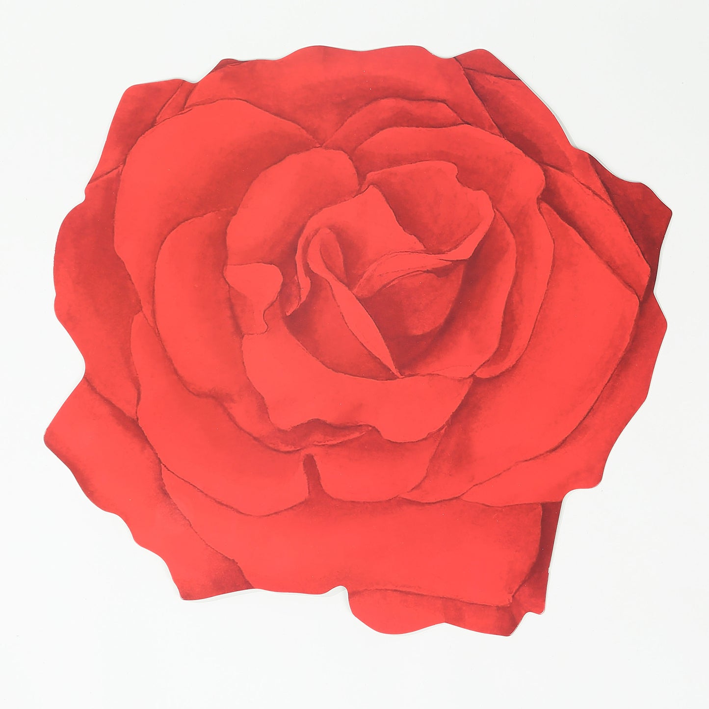 10 Pack Red Rose Flower Disposable Table Mats, 14" Floral Cardboard Paper Placemats - 400GSM