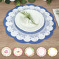 24 Pack Mixed Floral Tea Party Paper Table Mats with Scalloped Rim, 13" Round Disposable Placemats Cardboard Dinner Charger Plates - 400GSM