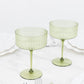 24-Pack Plastic Cocktail Glasses – 10oz Dusty Sage Green Ribbed Premium Disposable Coupe Champagne C