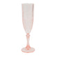 6 Pack Transparent Blush Crystal Cut Reusable Plastic Wedding Flute Glasses, 8oz Shatterproof Champagne Toast Glasses