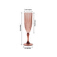 6 Pack 8oz Dusty Rose Crystal Cut Reusable Plastic Wedding Flute Glasses, Shatterproof Champagne Toast Glasses