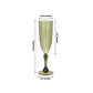 6-Pack Plastic Wedding Toast Flutes Dusty Sage Green Transparent Crystal Cut Style - Reusable Champagne Glasses 8oz