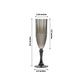 6 Pack | 8oz Black Crystal Cut Reusable Plastic Champagne Glasses