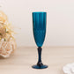 6 Pack Navy Blue Crystal Cut Reusable Plastic Wedding Flute Glasses, 8oz Shatterproof Champagne Toast Glasses