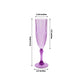 6 Pack Purple Crystal Cut Reusable Plastic Wedding Flute Glasses, 8oz Shatterproof Champagne Toast Glasses