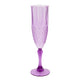 6 Pack Purple Crystal Cut Reusable Plastic Wedding Flute Glasses, 8oz Shatterproof Champagne Toast Glasses