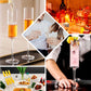 Clear reusable plastic champagne flute glasses in cylindrical shape.