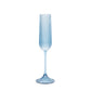 12 Pack 4oz Vintage Ribbed Champagne Flutes Transparent Dusty Blue – Disposable Plastic Toasting Gla