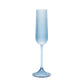 12 Pack 4oz Vintage Ribbed Champagne Flutes Transparent Dusty Blue – Disposable Plastic Toasting Gla