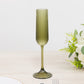 12 Pack 4oz Vintage Ribbed Champagne Flutes Transparent Dusty Sage Green – Disposable Plastic Toasti