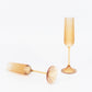 12 Pack 4oz Vintage Ribbed Champagne Flutes Amber Gold – Disposable Plastic Toasting Glasses