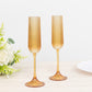 12 Pack 4oz Vintage Ribbed Champagne Flutes Amber Gold – Disposable Plastic Toasting Glasses