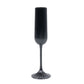 12 Pack 4oz Vintage Ribbed Champagne Flutes Black – Disposable Plastic Toasting Glasses