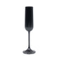 12 Pack 4oz Vintage Ribbed Champagne Flutes Black – Disposable Plastic Toasting Glasses