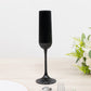 12 Pack 4oz Vintage Ribbed Champagne Flutes Black – Disposable Plastic Toasting Glasses