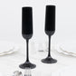 12 Pack 4oz Vintage Ribbed Champagne Flutes Black – Disposable Plastic Toasting Glasses