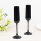 12 Pack 4oz Vintage Ribbed Champagne Flutes Black – Disposable Plastic Toasting Glasses