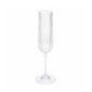 12 Pack 4oz Vintage Ribbed Champagne Flutes Clear – Disposable Plastic Toasting Glasses