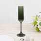 12 Pack 4oz Vintage Ribbed Champagne Flutes Hunter Emerald Green – Disposable Plastic Toasting Glass