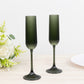 12 Pack 4oz Vintage Ribbed Champagne Flutes Hunter Emerald Green – Disposable Plastic Toasting Glass