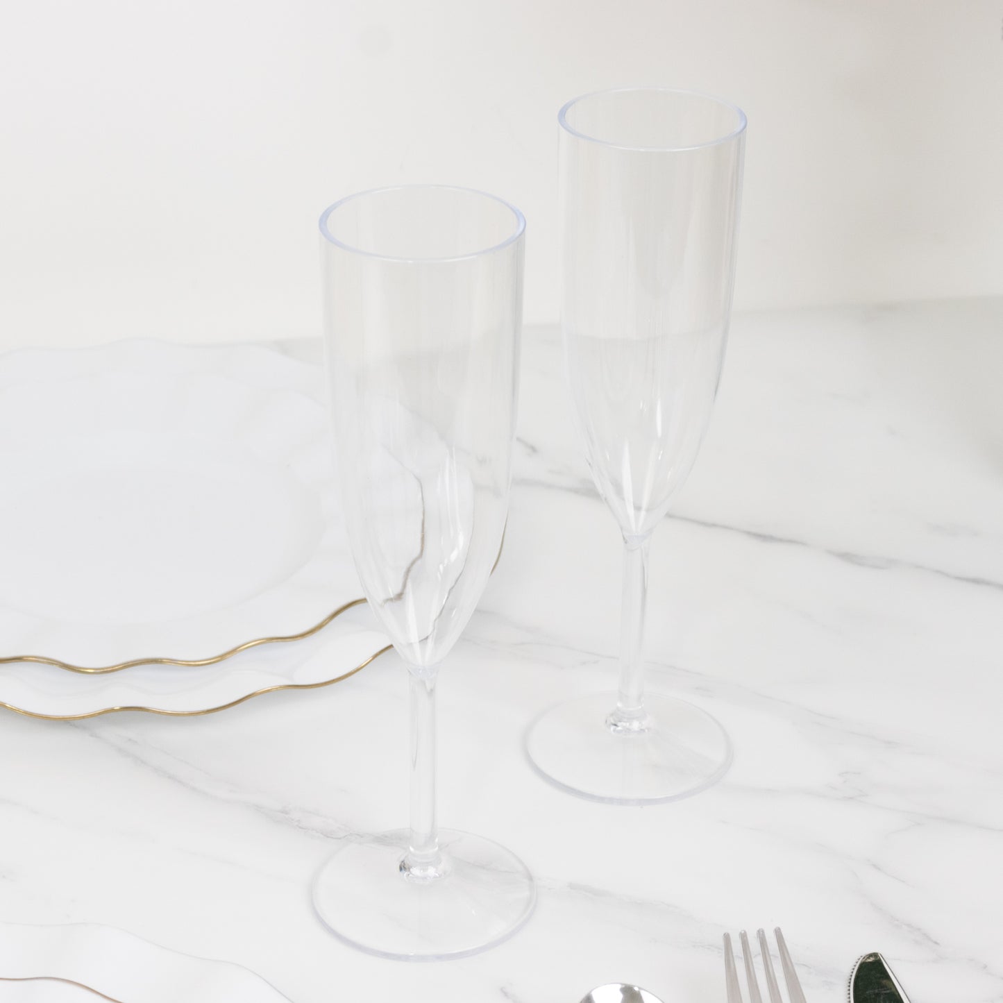 Shatterproof Champagne Flutes – 12 Reusable 6oz Clear Plastic Toasting Glasses for Celebrations & Special Occasions