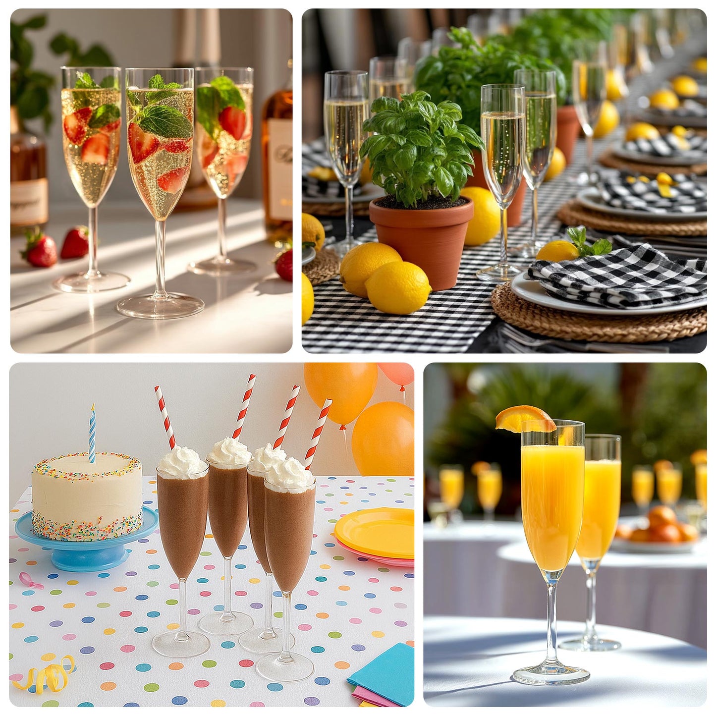 Shatterproof Champagne Flutes – 12 Reusable 6oz Clear Plastic Toasting Glasses