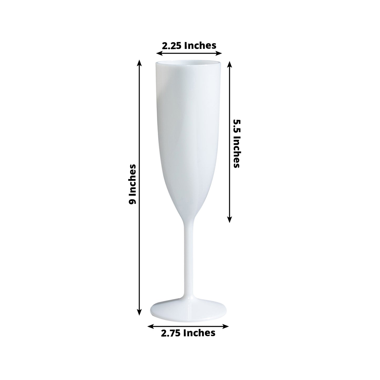 Shatterproof pearl white champagne flute for celebrations and special occasions.